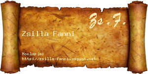 Zsilla Fanni névjegykártya