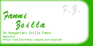 fanni zsilla business card